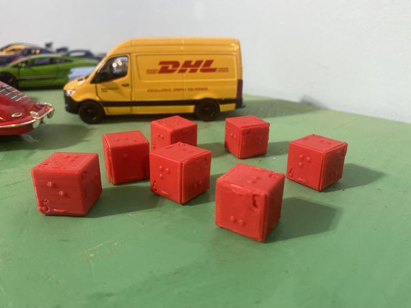 3D Printed Braille 6 sided Dice