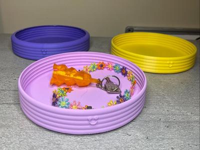 happy face ribbed bowl/dish 