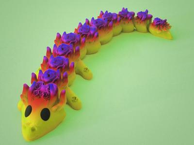 Valentine Rose Articulated Flexi Dragon (in Parts)