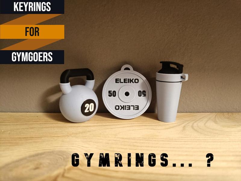 Keyrings - kettlebell, plate and shaker