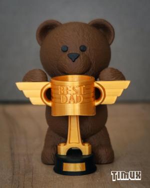TEDDY BEAR WITH A PISTON CUP