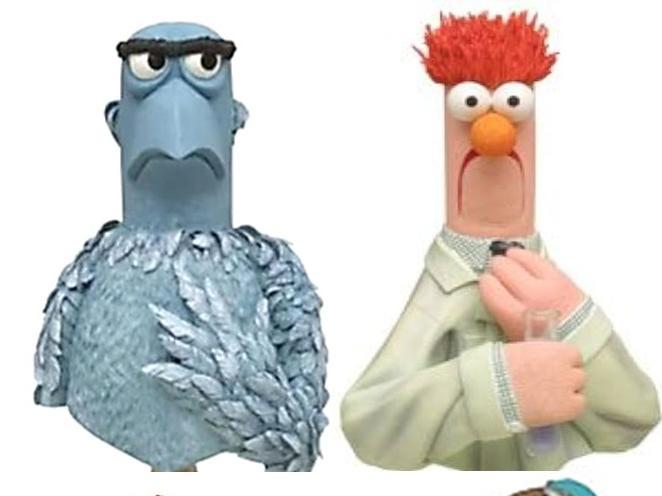 4 BUSTES ROWLF BEAKER JANICE SAM MUPPET SHOW 