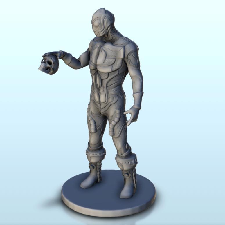 Alien soldier with light armour and skull 6 - Sci-Fi Science-Fiction 40k 30k