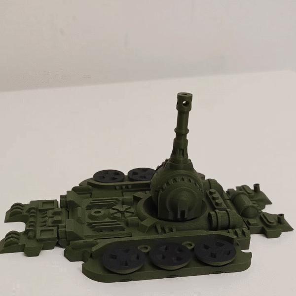 Print-in-Place Foldable Toy Tanky