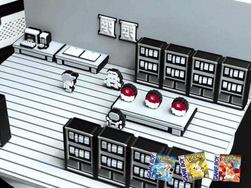 Pokemon Blue / Red 3D Diorama | Professor Oaks Lab
