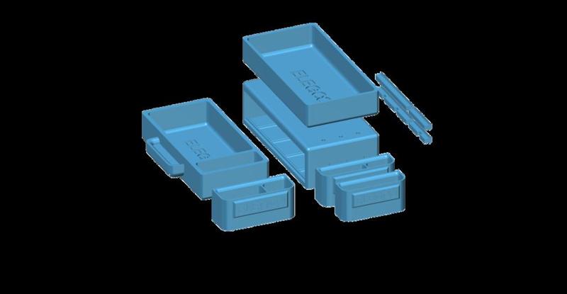 Bin Tray with Drawer for ELEGOO Neptune Pro 3 (Left Side)