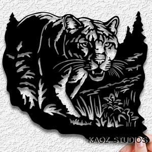 mountain lion wall art puma wall decor wild cat decoration