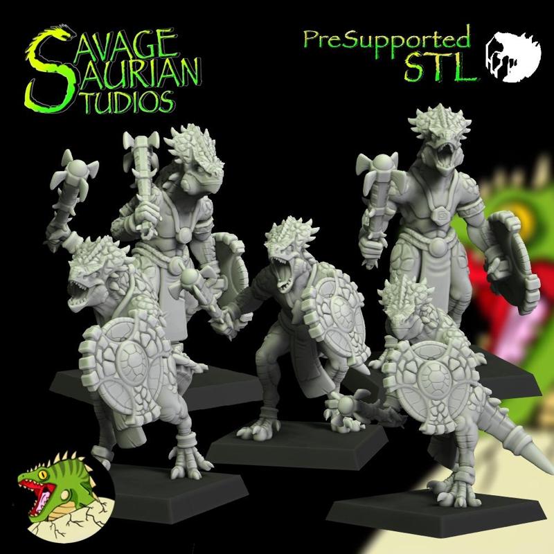Aztolanni Iguanisaur Club Warriors - Lizardmen