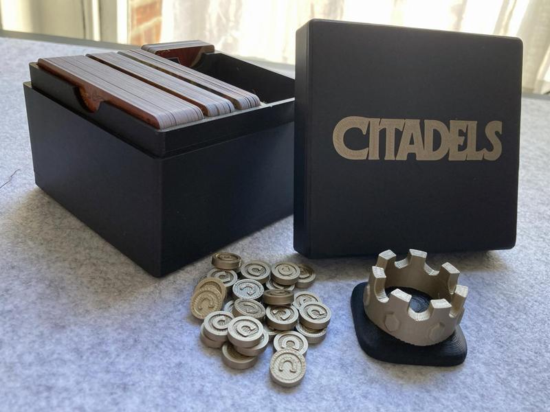 CITADELS Compact card storage with coins and crown