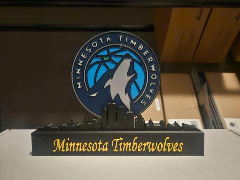 Minnesota Timberwolves with skyline