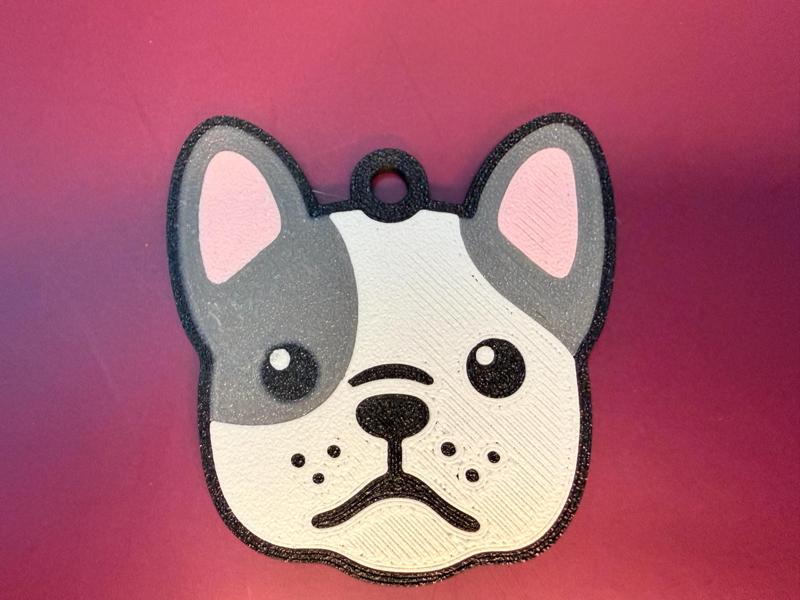 Sad French Bulldog keychain