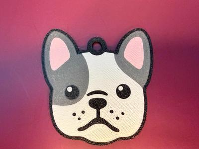 Sad French Bulldog keychain
