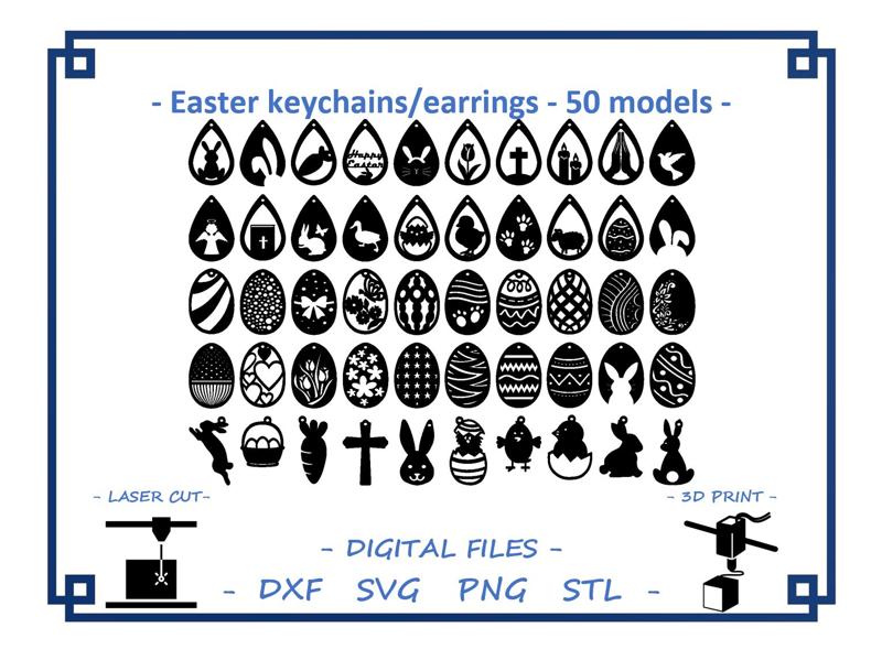 Easter keychains/earrings - 50 models 