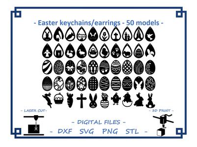 Easter keychains/earrings - 50 models 