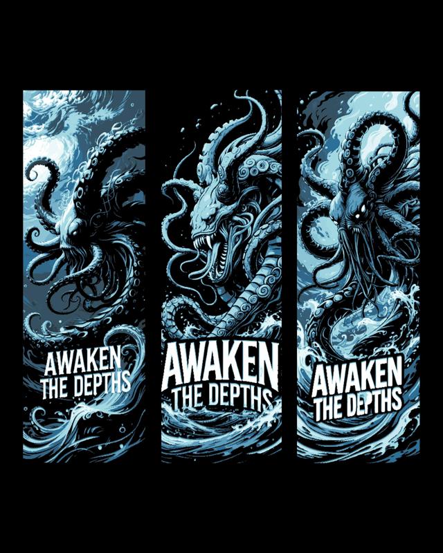 The monster that lives deep in the sea has been awakened - Set of bookmarks