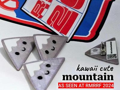 Kawaii Cute Mountain | As seen at the 2024 Rocky Mountain Rep Rap Festival (RMRRF) | Mountain pin