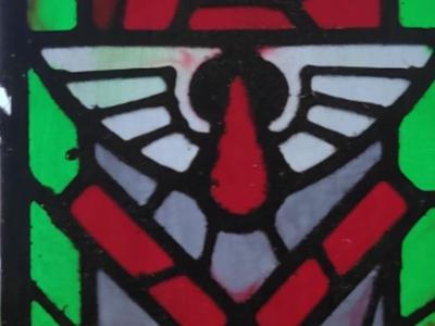 Stained glass frame inspired by Blood Angels