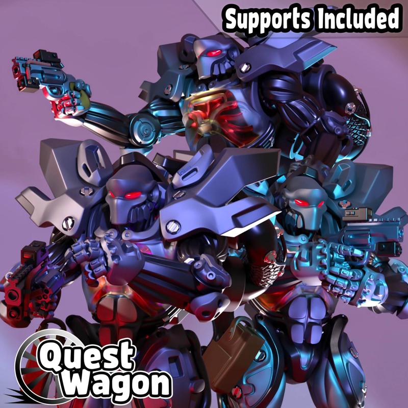 Modular Cyber Warrior: A printable Miniature that can be posed 