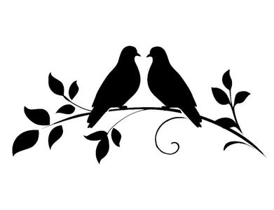 Two Doves on an Olive Branch Stencil
