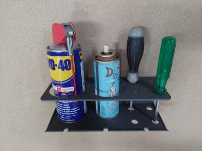 Wall Mounted Spray Can/screwdriver organizer