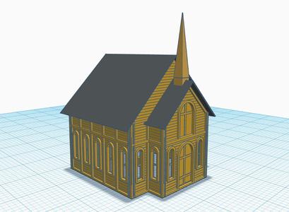 OLD FRONTIER TOWN CHURCH HO SCALE