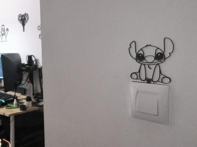Cute stich light switch art