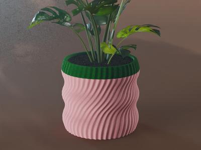 Hana Planter Pot, Wavy Bezier | Small, Medium, Large | Self Watering and Drip Tray 
