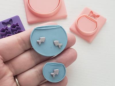Fish Bowls and Teeny Fish Polymer Clay Cutters