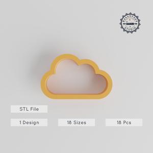 Cloud Shape Cutter Set, 18 Sizes, Cookie & Fondant Cutter, Weather & Sky Themes, Clay Crafting STL Collection PRODUCT_127