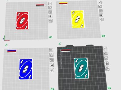 Yellow Green Red Blue UNO Reverse Card