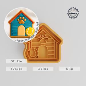 Doghouse Cookie Cutter & Stamp Set, Includes 6 Pieces, Perfect for Cookies & Fondant, S/M/L Sizes PRODUCT_2692