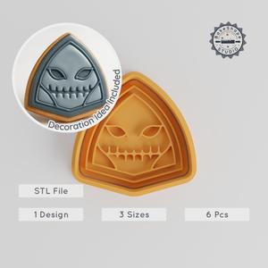 Skull Shape Cutter & Stamp Set, Perfect for Cookies & Fondant, Halloween Decor, 3 Sizes, 6-Piece Horror Collection PRODUCT_979