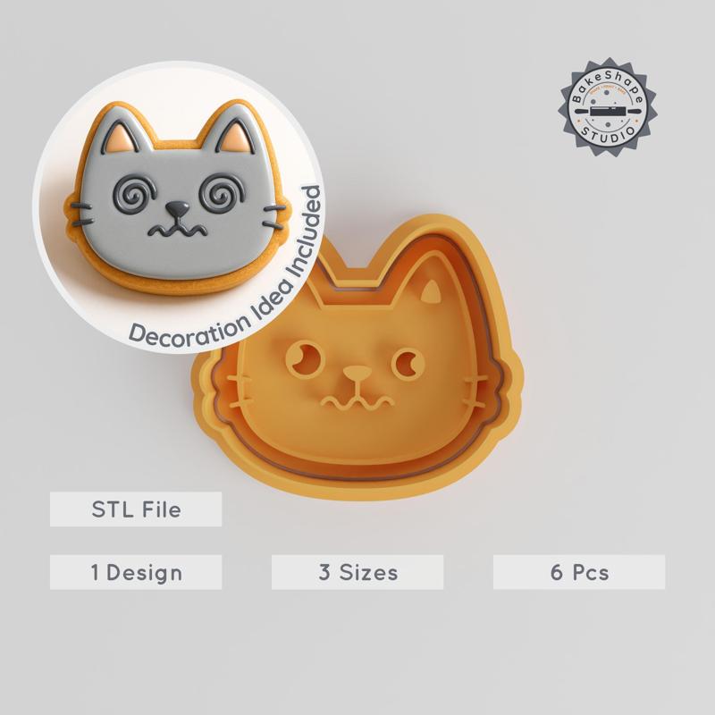 Dizzy Shape Cutter & Stamp Set, Versatile Cookie & Fondant Craft Tool, 6 Pcs, Small Medium Large Sizes PRODUCT_818