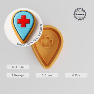 Medical Themed Cookie Cutter & Stamp Set, Perfect for Fondant, Baking, 6-Piece, S/M/L Sizes PRODUCT_509