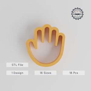 Hand Shape Cutter, 18-Piece Set, Perfect for Cookies, Fondant & Clay, Wave Hello, High Five, Open Palm Designs, 0.75" - 5" Sizes PRODUCT_154