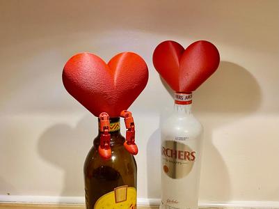 Valentine's Heart Wine Bottle Topper - with legs!