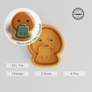 Platypus Shape Cutter & Stamp Set, Cookie & Fondant Tool, S/M/L Sizes, Duck Billed Animal, Water Mammal, Australian Design PRODUCT_1277