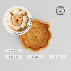 Sheep Shape Cutter & Stamp Set, Perfect for Cookies & Fondant, Farm Theme, Multiple Sizes S/M/L PRODUCT_93