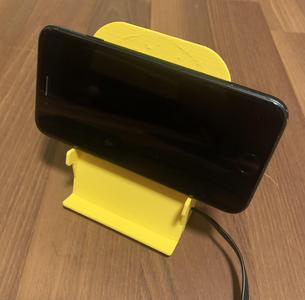 Phone induction stand: updated to fit a larger phone (76 mm, i.e. iPhone 15 pro + slim case)