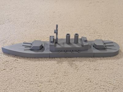 Simple Large Battleship (Snap-fit Turrets and Hull)