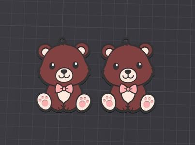 cute animal , clare the bear multicolor keychain \ necklace charm (free for commercial use)