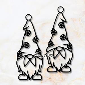 garden gnome with flower hat earrings pair