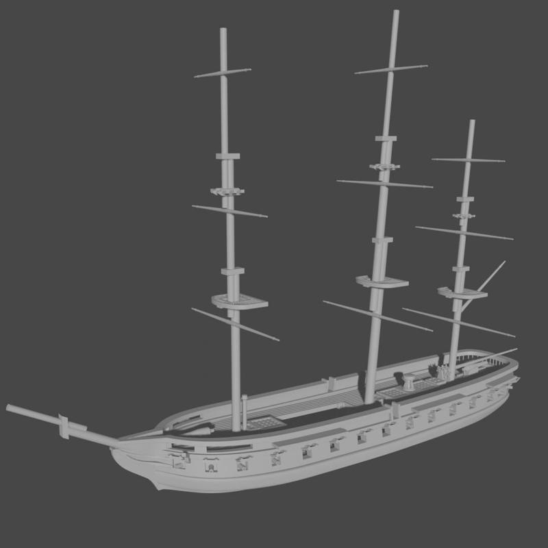 1:285/6mm American Frigate  USS Cumberland  (1842-62) 285-US-2