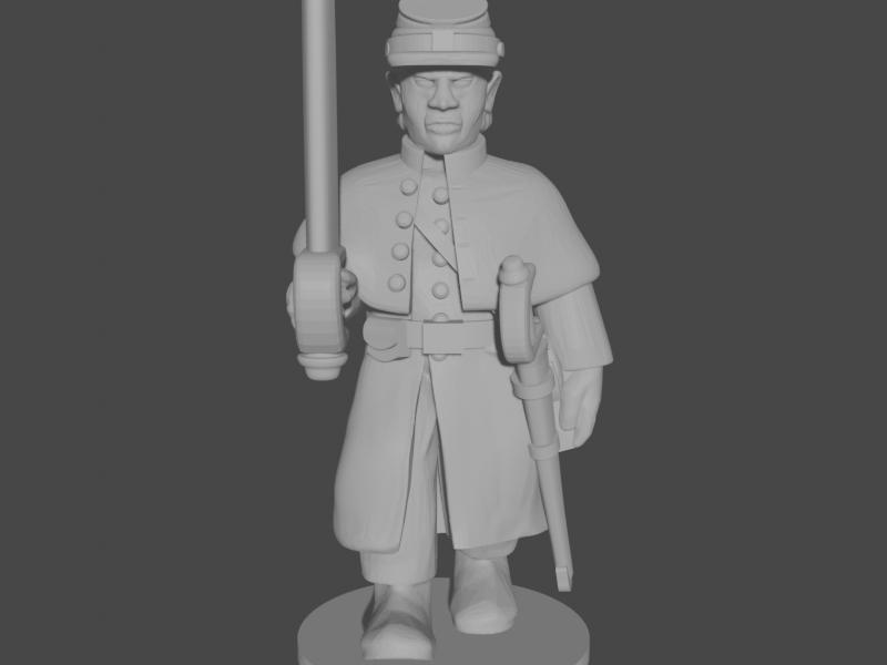 10-15mm American Civil War Officers in Greatcoats Marching with Swords UA-65