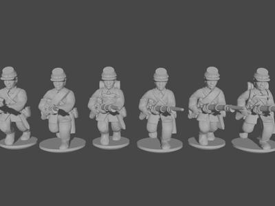 10-15mm American Civil War Infantry in Sack Coats Charging Pose 1 UA-31