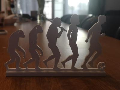 Human Evolutionary Silhouette as a Football Player (VI)