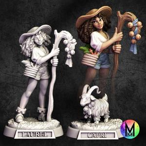 Female Druid Shepherd - Laurel the Shepherd Druid and her goat Capri