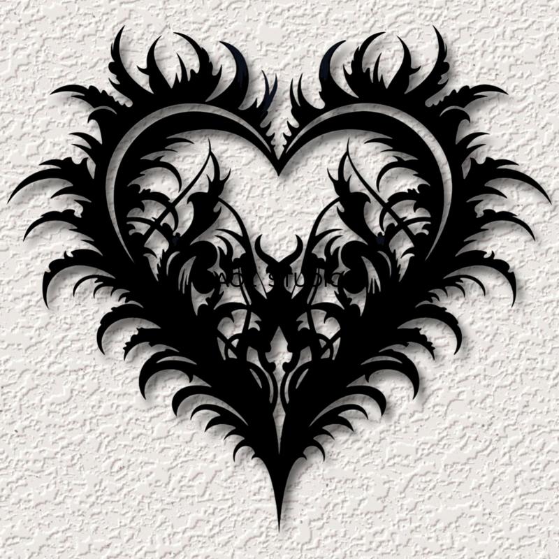 gothic heart wall art goth wall decor valentines day decoration
