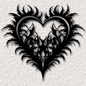 gothic heart wall art goth wall decor valentines day decoration