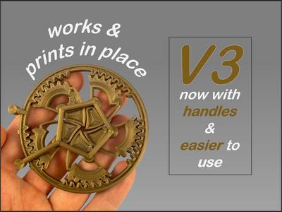 mechanical iris V3 | print in place | fidget